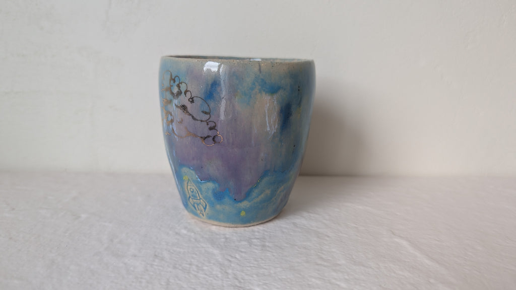 Tasse "Décollage de la fusée" plaquage Or