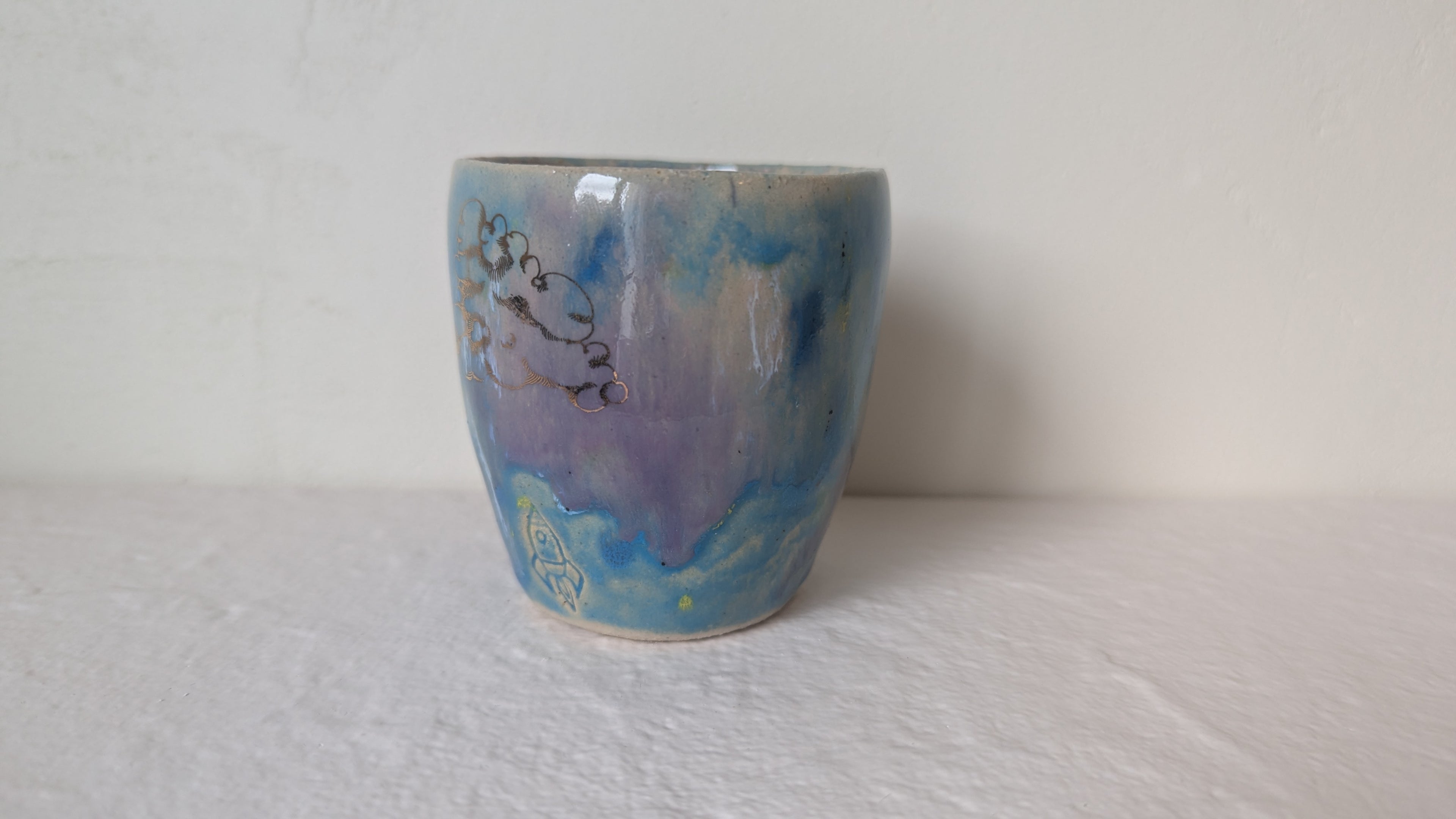 Tasse "Décollage de la fusée" plaquage Or