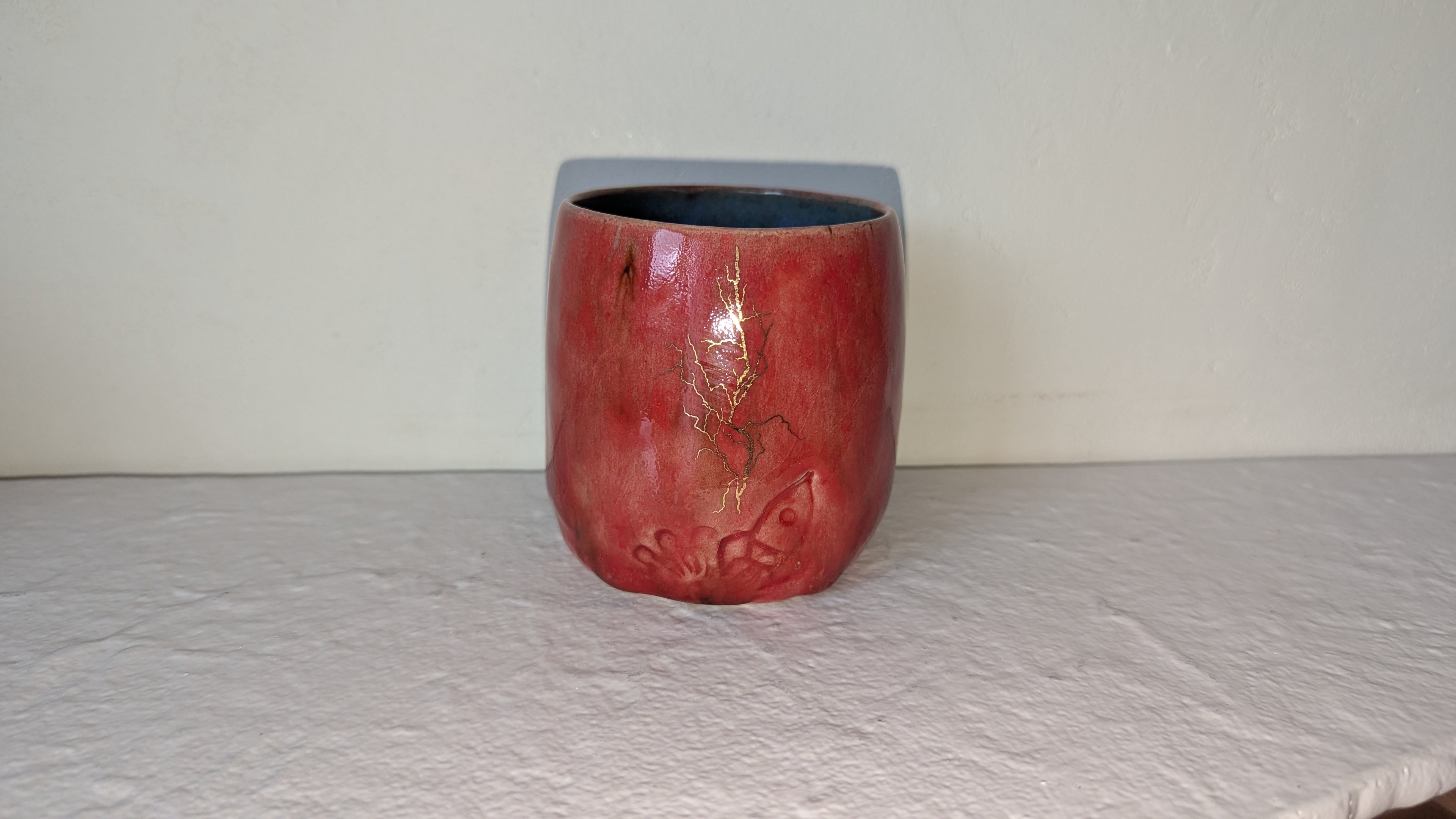 Grande tasse Éclair motif Or véritable