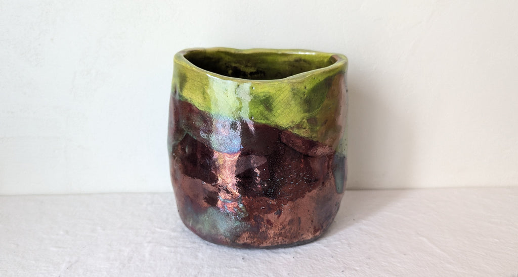 Vase décoratif Raku Limette