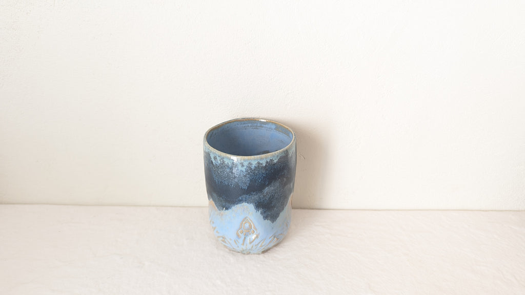 Set 2 tasses fusées Cristaux bleus