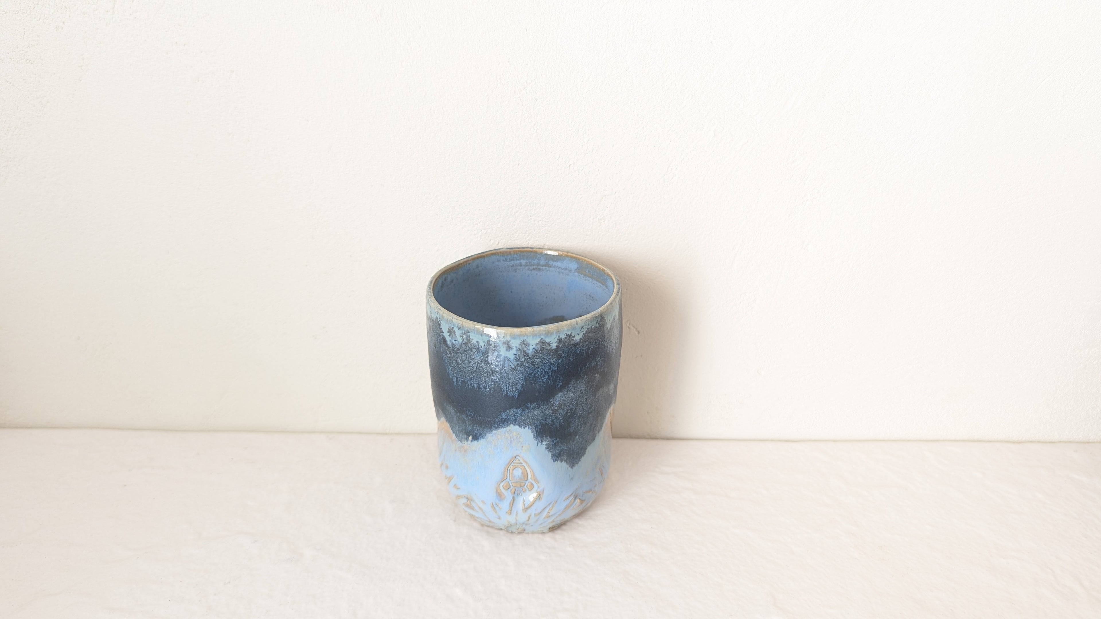 Set 2 tasses fusées Cristaux bleus