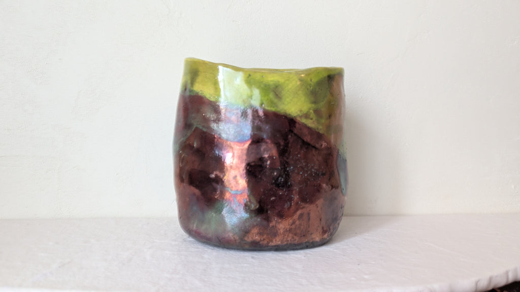 Vase décoratif Raku Limette