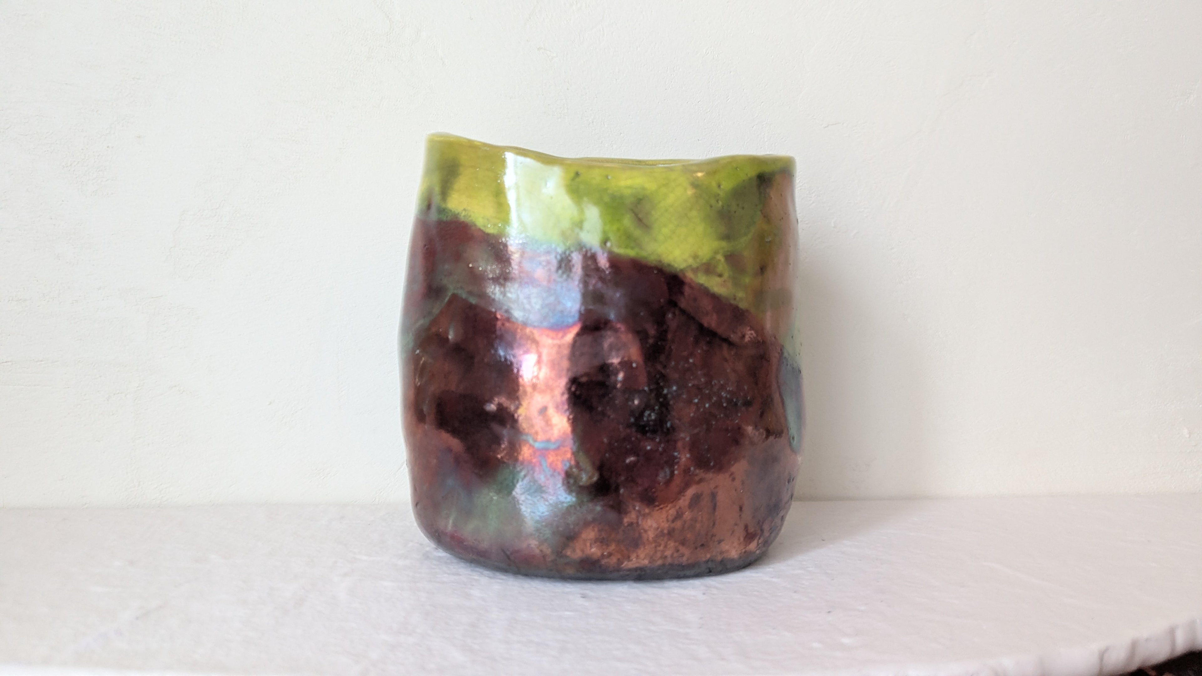 Vase décoratif Raku Limette