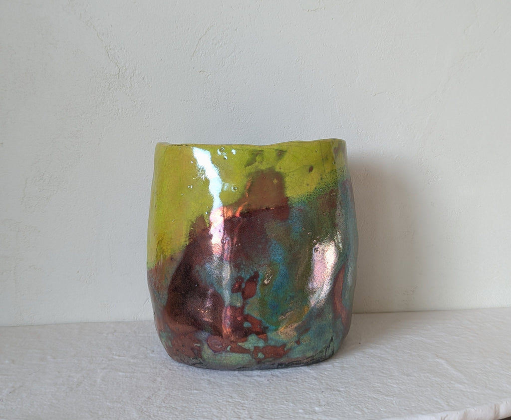 Vase décoratif Raku Limette
