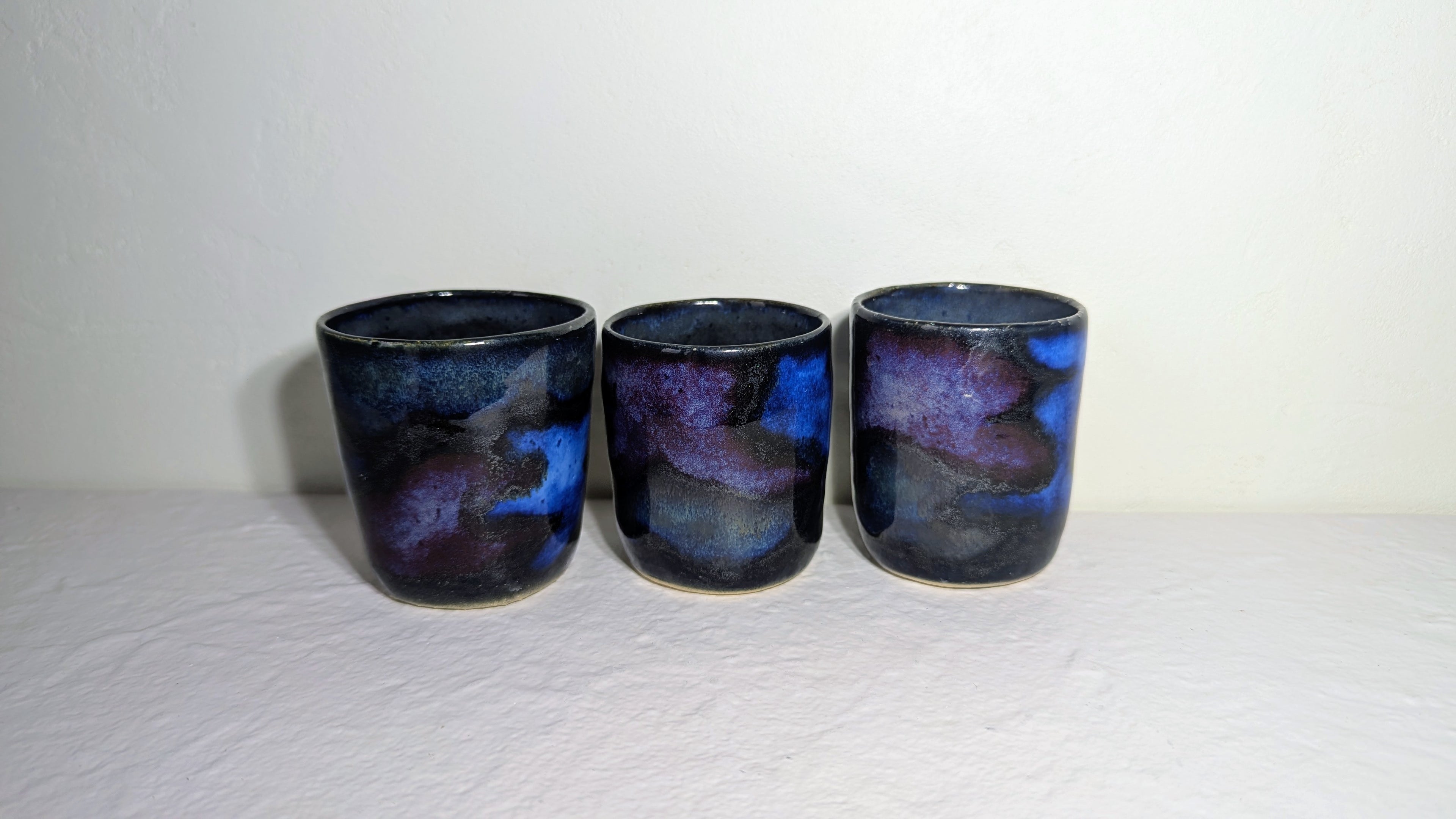 Set de trois tasses Espresso Universe plaquées or