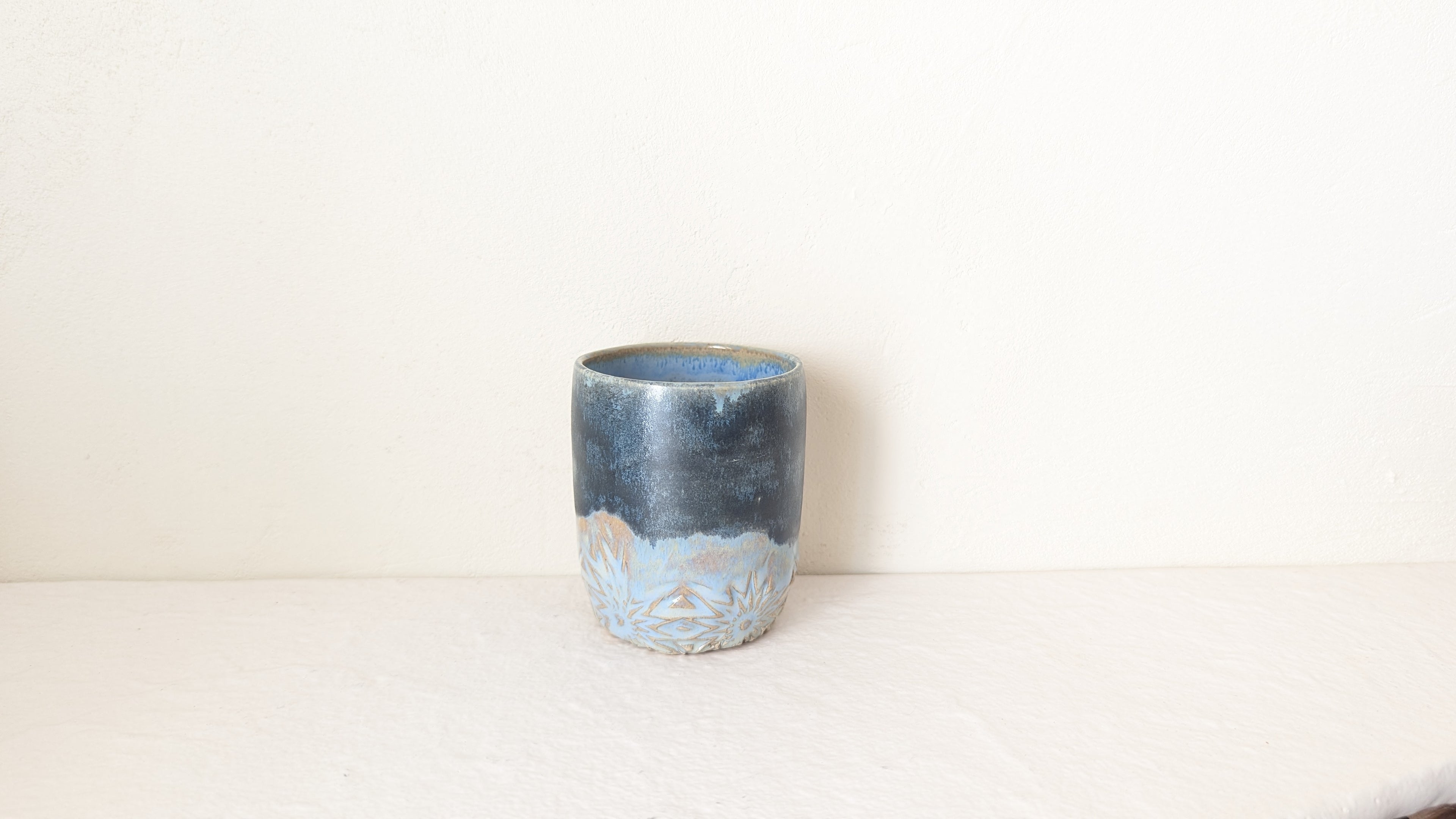 Set 2 tasses fusées Cristaux bleus