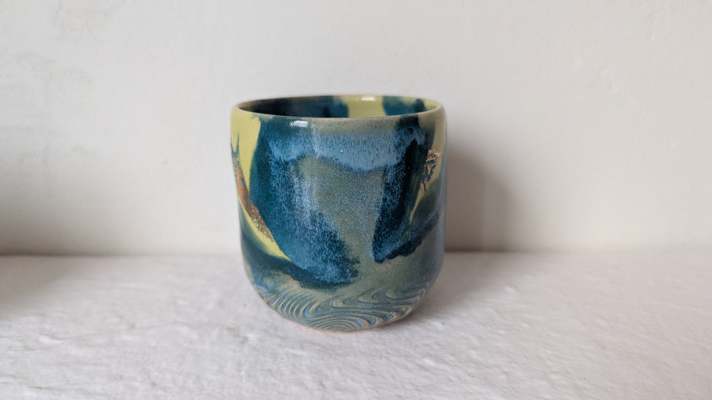 Set de 4 tasses Biologie dorées à l'or fin