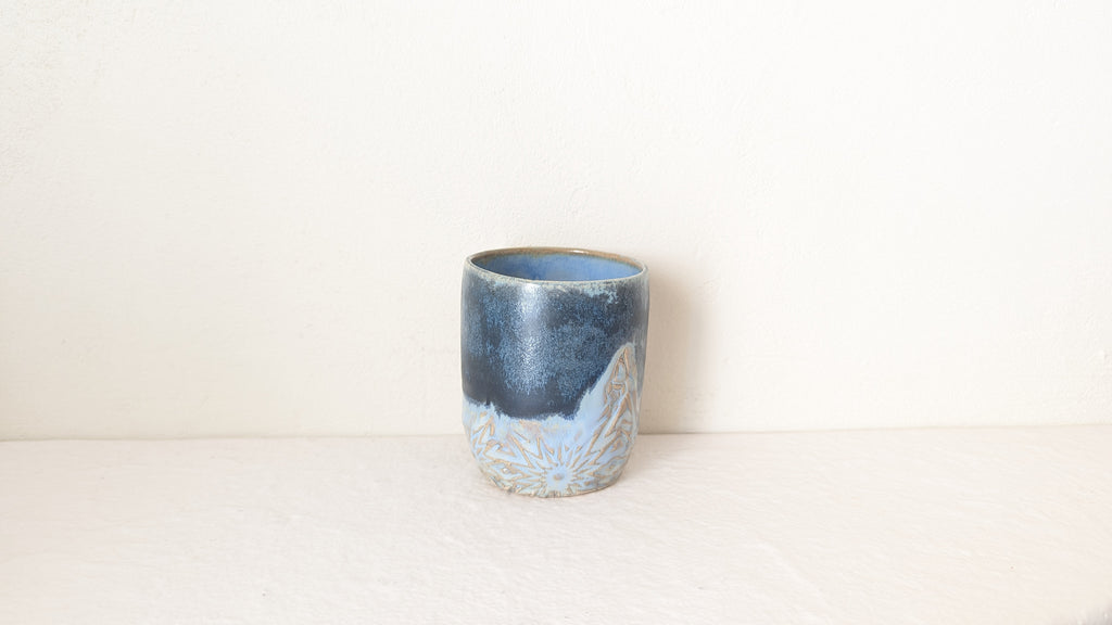 Set 2 tasses fusées Cristaux bleus