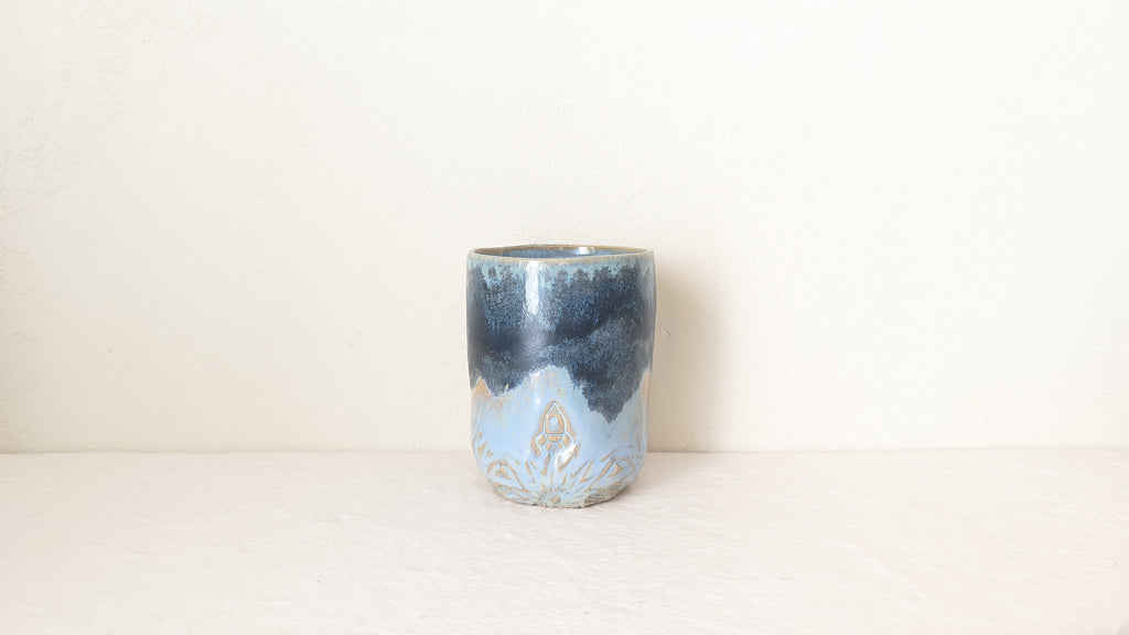 Set 2 tasses fusées Cristaux bleus