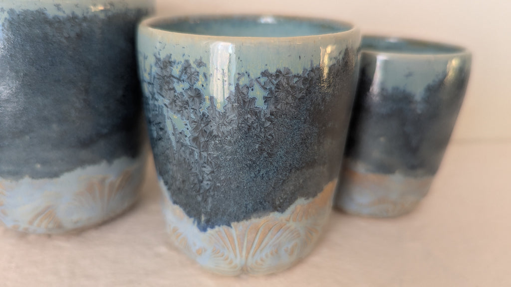 Set 3 tasses Cristaux Bleus