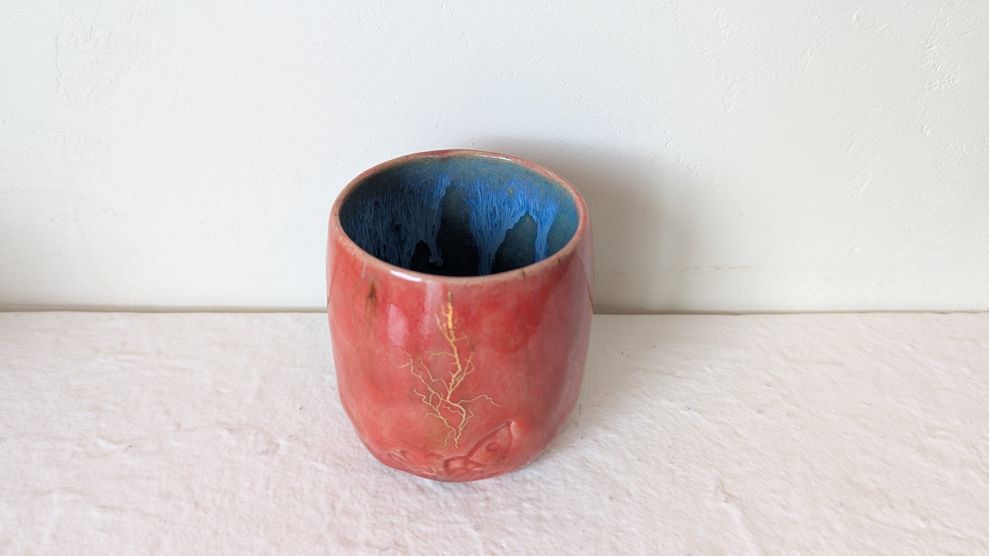 Grande tasse Éclair motif Or véritable