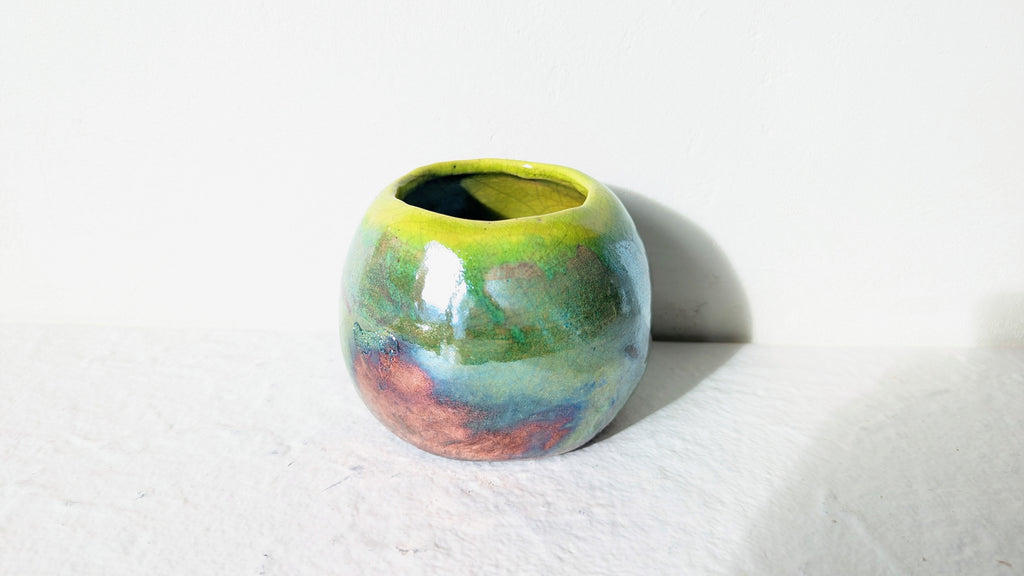 Petit pot RAKU Lemon